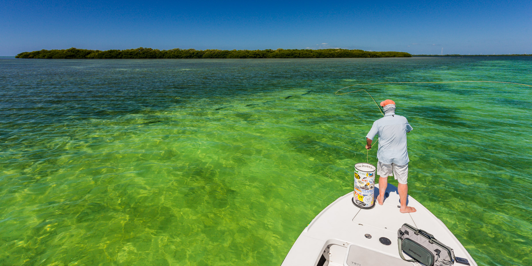Casting to a string of tarpon